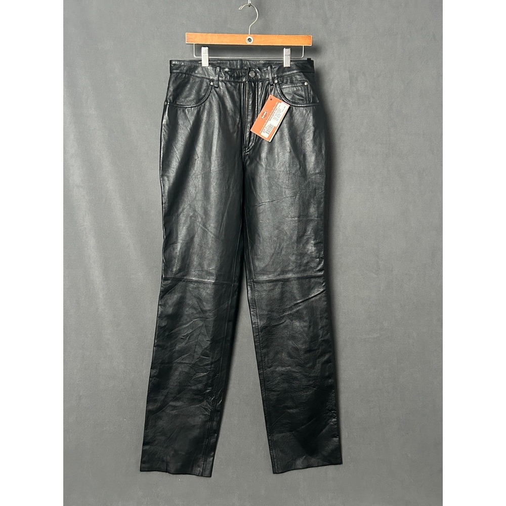NWT Harley Davidson Genuine Leather Pants Mens 32 Black Moto Riding Biker